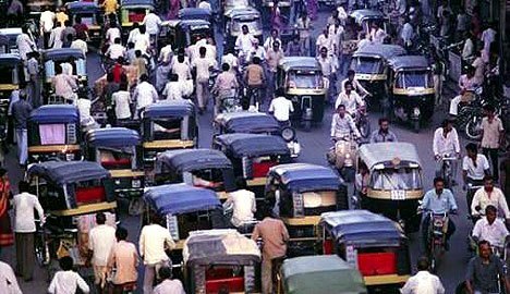 indiantraffic A Pretty Typical Indian Traffic Scene