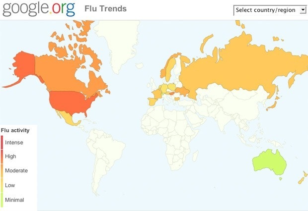 As Shown By The Map, The U.s. And Hungary Are The Only Countries Currently Cloaked In Red, Indicating High Flu Activity. But The Spectrum Could Change As Flu Season Gets Underway In The Northern Hemisphere. 
