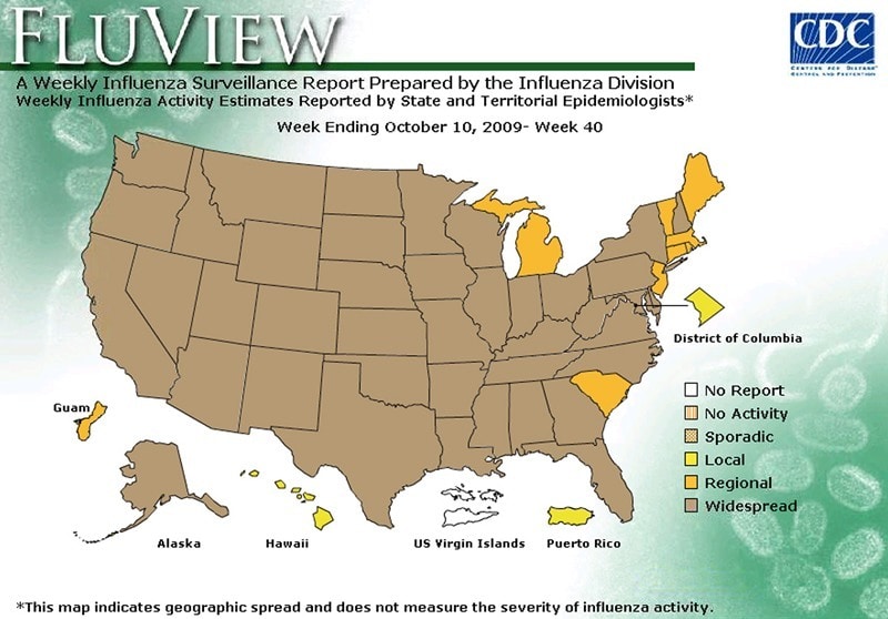 Usmap40 As Can Clearly Be Seen From This Weeks Map, The Entire Country Has The Flu!