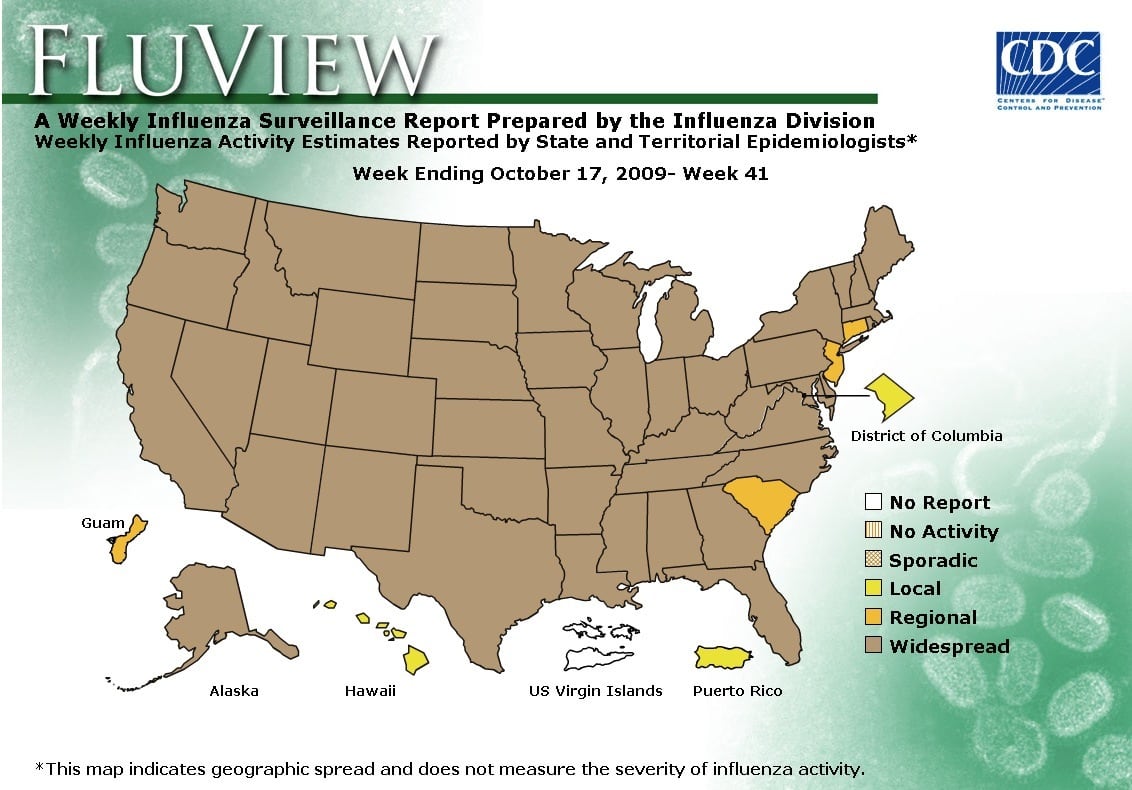 Usmap41 During Week 41 Influenza Activity Was &Quot;Widespread&Quot; In The Us.