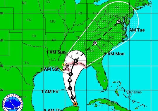 Tropical Storm Karen Is Forecast To Make Landfall Along The U.s. Gulf Coast On Saturday (Photo: National Hurricane Center