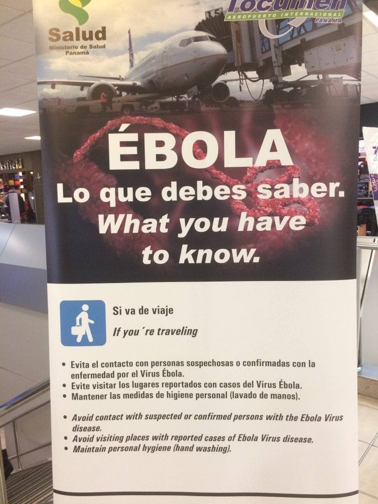 Ebola Warning Signage This Morning In The Tocumen International Airport In Panama City, Panama 